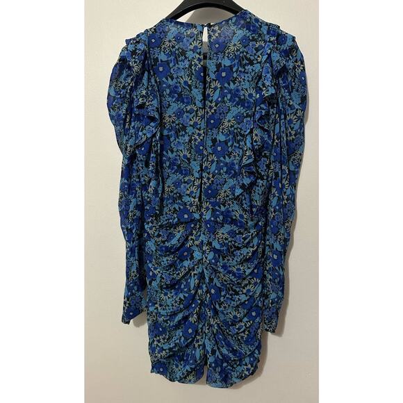 ZARA Blue Draped Mini Dress Size XS - Picture 2 of 5